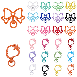 (52) Непрозрачная лаванда 48шт. 24 стили, покраска методом запекания, сплав, поворотные застежки, бант и клубника, разноцветные, 33.5~38x23.5~40.5x6~6.5 мм, 2 шт / стиль