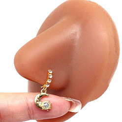 Луна 316l Хирургическое кольцо для носа из нержавеющей стали с кубическим цирконием и подвесками, золотые, луна, 80 мм