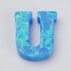 Letter U Синтетические опаловые прелести, letter.u, 9.5x8x2.5 мм, отверстие : 0.8 мм