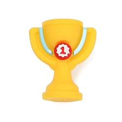 Золотистый Тема выпускного сезона силиконовые бусины, фокусные бусы, трофей, золотые, 27.5x23x13.5 мм, отверстие : 2.5 мм