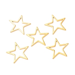 Золотой 201 нержавеющей стали связывающий кольца, звезда, золотые, 16.5x17.5x1 мм