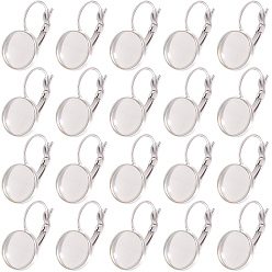 Нержавеющая Сталь Цвет 60 шт. 304 застежки-молнии из нержавеющей стали, плоско-круглые, цвет нержавеющей стали, лоток : 12 мм, 21~25x14x11~14 мм, штифты : 0.7 мм
