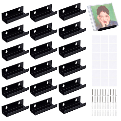 Black Acrylic Records Holder, with Screw and Sticker, Rectangle, Black, 100x35x29.5mm