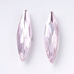 Розовый Имитация австрийского хрусталя горный хрусталь, класс А, задние и задние, лошадиный глаз , светло-розовый, 14~14.5x4x2.5~3 мм