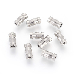 Stainless Steel Color Tarnish Resistant 201 Stainless Steel Beads, Column, Stainless Steel Color, 8x4mm, Hole: 1.8mm