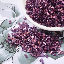 (HTL316) Светлый Аметистовый Золотой Блеск Миюки половина бусины тила, японский бисер, 2 отверстие, (htl 316) легкий аметист золотой блеск, 5x2.3x1.9 мм, Отверстие : 0.8 мм , около 1250 шт / 50 г