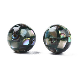 Paua Shell Natural Paua Shell Beads, Round, 8mm, Hole: 1mm