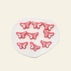 Лосось Фокальные бусины из пищевого силикона, бабочка, salmon, 18x32 мм