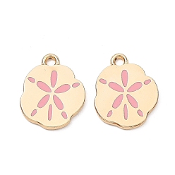 Pink Подвески из эмали и сплава, , стойки покрытие, золотые, розовые, 16x13x1.2 мм, отверстие : 1.6 мм