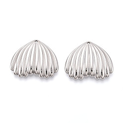 Нержавеющая Сталь Цвет 304 подвески из нержавеющей стали, шарм в форме рыбьего хвоста, анти-тускнение, цвет нержавеющей стали, 24x27.5x3.9 мм, отверстие : 1.2~1.4 мм