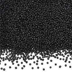 Noir 100g 12/0 rocailles de verre, couleurs opaques lustered, ronde, noir, 2mm, Trou: 1mm
