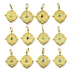 (52) Непрозрачная лаванда 304 из нержавеющей стали горный хрусталь подвески, ионное покрытие (ip), плоские круглые и глазные подвески, разноцветные, 19.5x17x3 мм, отверстие : 4.5x3 мм