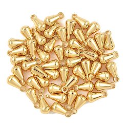 Real 18K Gold Plated SHEGRACE Brass Charms, Cadmium Free & Nickel Free & Lead Free, Long-Lasting Plated, Teardrop, Real 18K Gold Plated, 8x4mm, Hole: 1.4mm