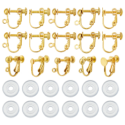 Золотой Латунный винт для фиксации на серьгах, спиральный зажим для ушей, для не проколотых ушей, золотые