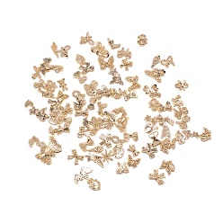 Light Gold Шпилька для ногтей смешанной формы из сплава, со стразами, Подвески для дизайна ногтей для женщин, аксессуары для украшения маникюра «сделай сам», золотой свет, 7.5~11.5x7~13x1~3.5 мм