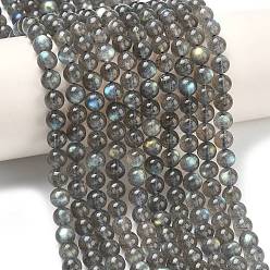 Лабрадорита Природные лабрадорита бисер нитей, гладкий круглый, 6~6.5 мм, отверстие : 0.7 мм, около 62 шт / нитка, 15.47'' (39.3 см)