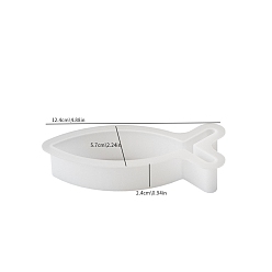 Белый Силиконовые формы для рыбы, формы для свечей, формы для литья гипсовой смолы, белые, 124x57x24 мм