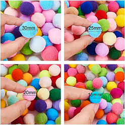 Colorful 1 Box(400pcs) Pom Poms Craft Making Assorted Sizes & Colors High-elastic Good Quality Pom Poms Creative Craft DIY Material, Mixed Color, 15~30mm, about 400pcs/box
