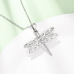 Dragonfly 304 Подвеска из нержавеющей стали, цепочка, ожерелье для мужчин и женщин, цвет нержавеющей стали, без потускнения, стрекоза, 17.95 дюйм (45.6 см), подвески: 25x30 мм
