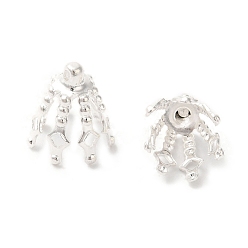 Посеребрённый Латунная бусина, без свинца и без кадмия, 925 серебро покрытием, 11x10x11 мм, отверстие : 1 мм