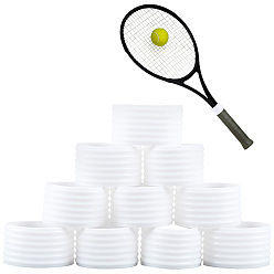 White 10Pcs Silicone Ring for Pickleball Paddle, Tennis Racket Handle, White, 27x18mm, Inner Diameter: 24mm