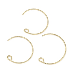 Золотой Латунные крючки для сережек, золотые, 22x20.5x0.8 мм, отверстие : 2.5 мм