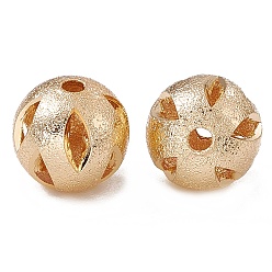 Настоящее золото 14K Стойки обшивки латунные бусины, долговечный, полый, круглые, реальный 14 k позолоченный, 10x9.5 мм, отверстие : 1.8 мм