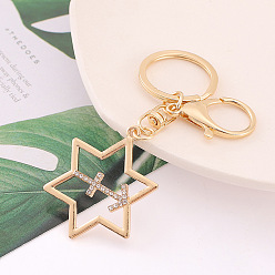 Gemini Constellation Theme Alloy with Rhinestone Keychain for Women, Star, Gemini, 11cm