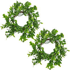 Темно-Зеленый 2шт. искусственные кольца для свечей из ткани, подсвечник, темно-зеленый, 270x270x50 мм