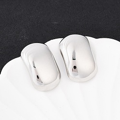 Нержавеющая Сталь Цвет 304 из нержавеющей стали серьги, прямоугольные, цвет нержавеющей стали, 28.5x18 мм