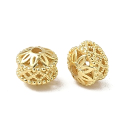 Золотой Латунные полые столбчатые бусины, ионное покрытие (ip), долговечный, без свинца и без кадмия, золотые, 8.5x7.5 мм, отверстие : 1.9 мм