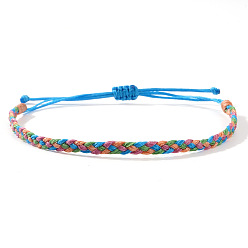 Озёрно--синий Плетеные браслеты из хлопкового шнура для мужчин и женщин, Плут синий, внутренний диаметр: 11 дюйм (28 см)