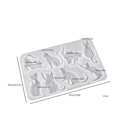 Белый Подвески в форме пищевого силикона своими руками, формы помады, для украшения торта поделки, цвет шоколада, конфеты, изготовление ювелирных изделий на основе смолы и эпоксидной смолы, форма кошки, белые, 150x96x6 мм