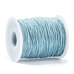 Light Steel Blue Waxed Cotton Thread Cords, Light Sky Blue, 1mm, about 100yards/roll
