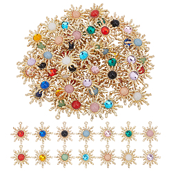 (52) Непрозрачная лаванда 56шт 14 цвета подвески из цинкового сплава, с акриловой, солнце, разноцветные, 29.5x26.5x5 мм, отверстие : 1.5 мм, 4 шт / цвет