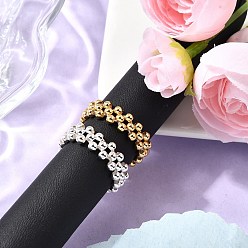 Золотой & Серебряный 2шт. латунные круглые кольца с бусинами, золотой и серебряный, 7 мм, размер США 6 (16.5 мм)