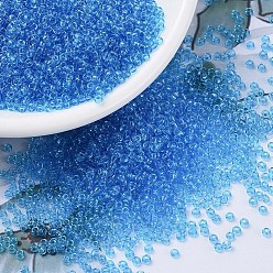 (RR148D) Transparent Dark Aqua MIYUKI Round Rocailles Beads, Japanese Seed Beads, (RR148D) Transparent Dark Aqua, 11/0, 2x1.3mm, Hole: 0.8mm, about 1100pcs/bottle, 10g/bottle