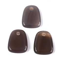 Серый агат Природные серые агаты подвески, трапециевидные подвески, 28.5~29x22.5~23x6~7 мм, отверстие : 3.5~5 мм