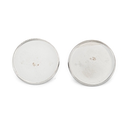 Нержавеющая Сталь Цвет Устойчив к потускнению 304 оправа для кабошонов из нержавеющей стали, плоско-круглые, цвет нержавеющей стали, 19.5x6 мм, внутренний диаметр: 18 мм, штифты : 0.6 мм