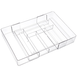 Clear Acrylic Drawer Storage Box, Rectangle, Clear, 270x268x55mm, Inner Diameter: 53~163x65~265mm