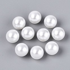 Белый ABS имитация жемчужные бусины акриловые, без отверстия , круглые, белые, 11.5 мм, Около 562 шт / 500 г
