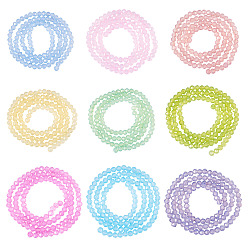 (52) Непрозрачная лаванда 9 нити 9 нити окрашенных в цвет запекания прозрачных стеклянных бусин, имитация Opalite, граненые, круглые, разноцветные, 4 мм, отверстие : 0.9 мм, около 110 шт / нитка, 16.77 дюйм (42.6 см), 1 прядь / цвет