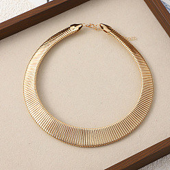 Золотой Широкие ожерелья-чокеры из сплава для женщин, золотые, 19.69 дюйм (50 см)