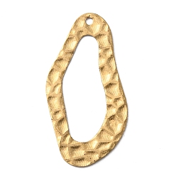 Без Покрытия Латунные подвески, шарм неправильной овальной формы, сырой (без покрытия), 32x17x0.5 мм, отверстие : 1.4 мм