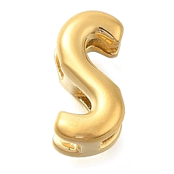 Letter S Ионное покрытие (ip) 304 подвески из нержавеющей стали, реальный 14 k позолоченный, Письмо с, 9x4.5x4.5 мм, отверстие : 3.5x1.5 мм