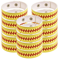 Желтый Браслет из кожи с широким шнуром и кнопкой для мужчин и женщин, желтые, 20 дюйм (8-3/8 см)