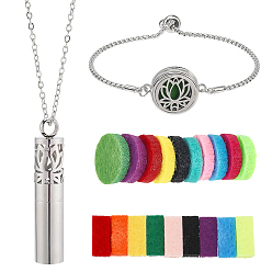 Цветок Браслеты-слайдеры из сплава нержавеющей стали, с подвесками для флаконов духов из нержавеющей стали, 304 ожерелье нержавеющей стали, диффузор эфирного масла, цветок, 9-1/2 дюйм (24 см)