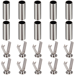 Черный Цвет Металла 10шт. съемные фиксаторы для концов шнура из сплава, пряжка для колпачков с металлическим шнуром, для шнурков, аксессуаров для спортивной одежды, металлический черный , 19.5x7 мм