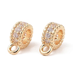 Золотой Латунные бусины из прозрачного кубического циркония, с петлями, золотые, 9.5x6.5x4 мм, отверстие : 1.6 мм