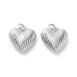 Платинированный Латунные подвески, без кадмия, без никеля и без свинца, сердце, Реальная платина, 25.5x25x12 мм, отверстие : 6 мм